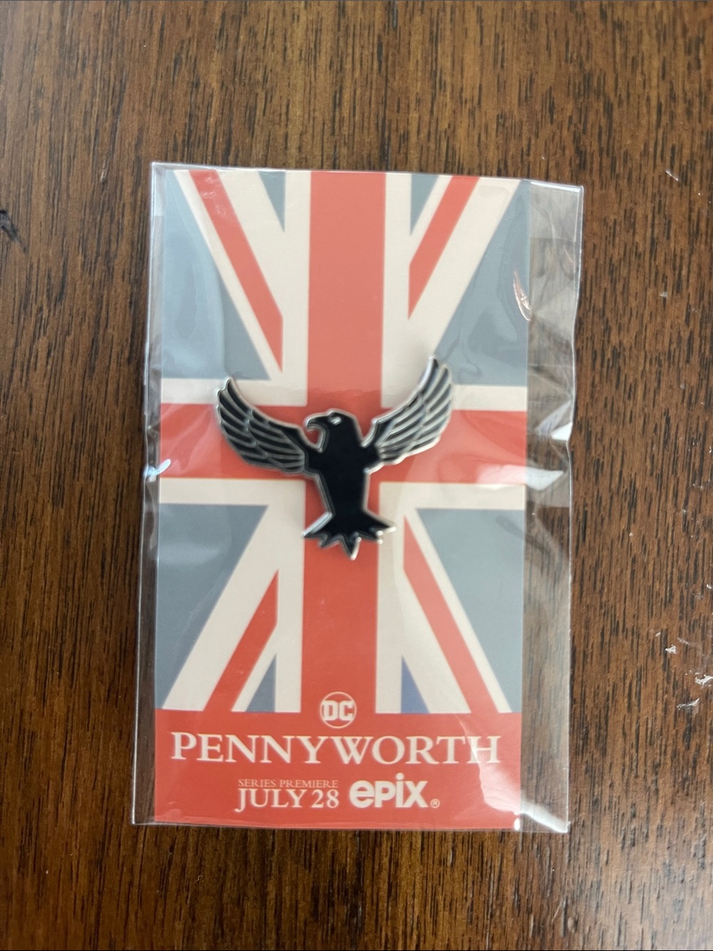 DC Pennyworth Enamel Pin - Black & Silver Eagle